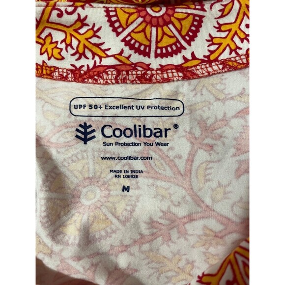 ๐ Coolibar UPF 50+ Tunic Dress Women's M Floral Geometric Boho Cotton Blend - Picture 12 of 14
